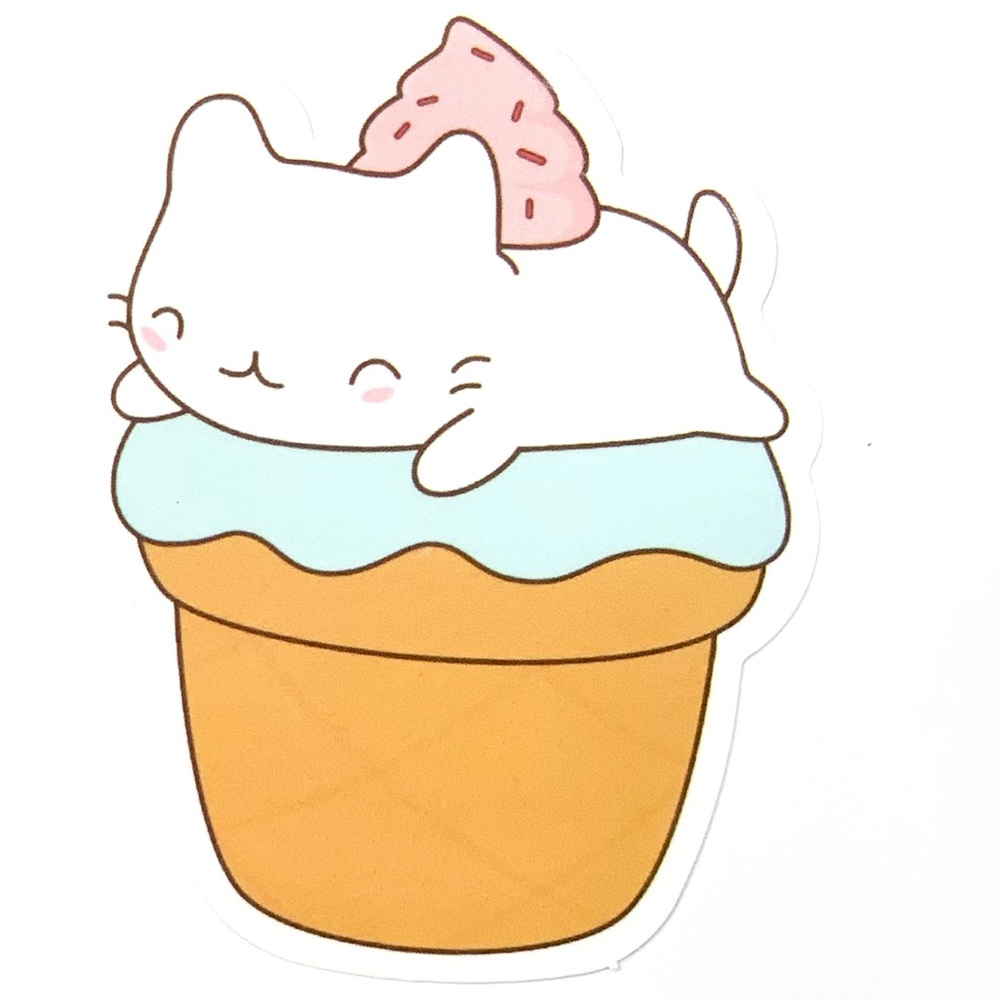 Ice Cream Cat Vinyl Sticker